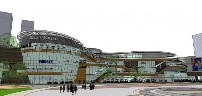 Sketchup商业模型|大型商场，多层商业建筑，现代风格