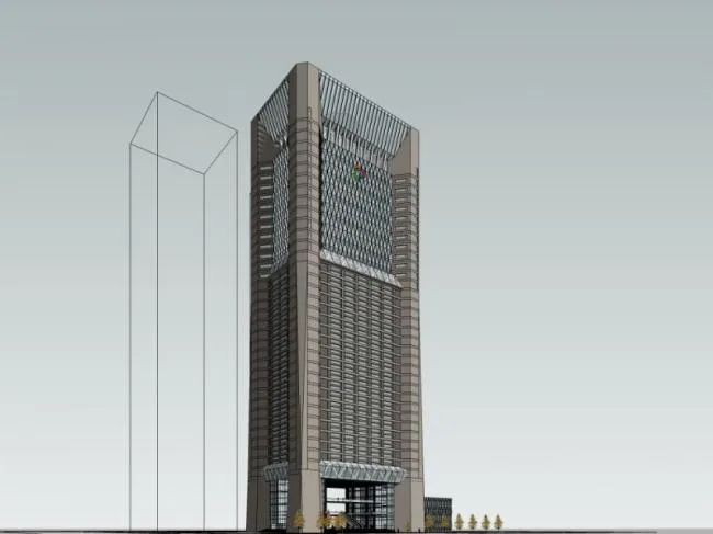 Sketchup办公模型|超高层办公楼，现代风格
