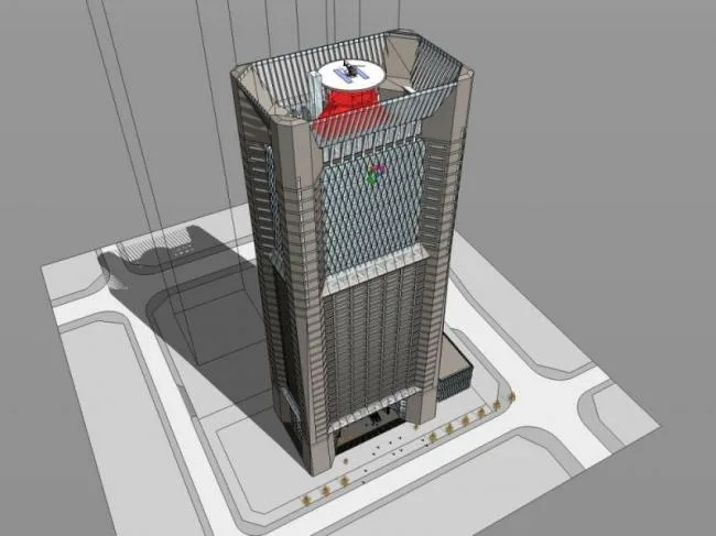 Sketchup办公模型|超高层办公楼，现代风格