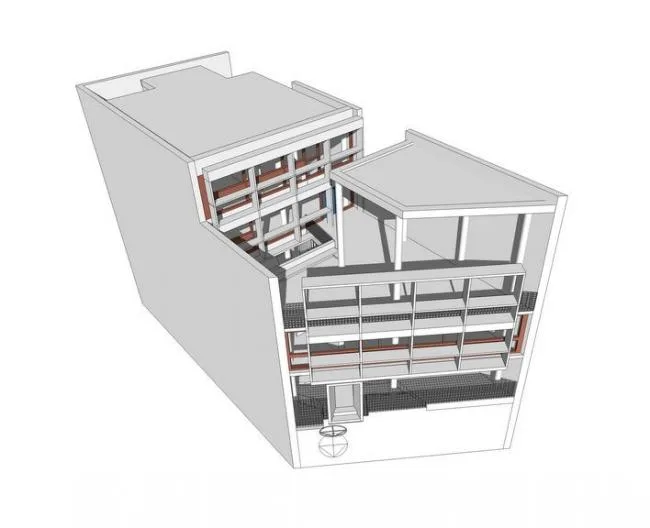 Sketchup住宅模型|多层住宅，居住建筑，现代风格，LC-CURUTCHET