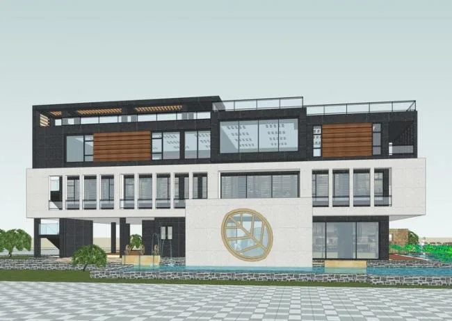 Sketchup商业模型|多层私人会所，商业建筑，现代风格