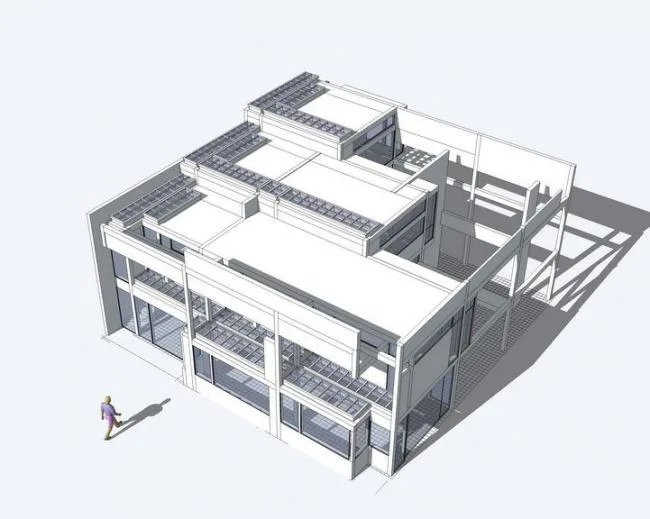 Sketchup住宅模型|埃森曼住宅，多层住宅，居住建筑，现代风格