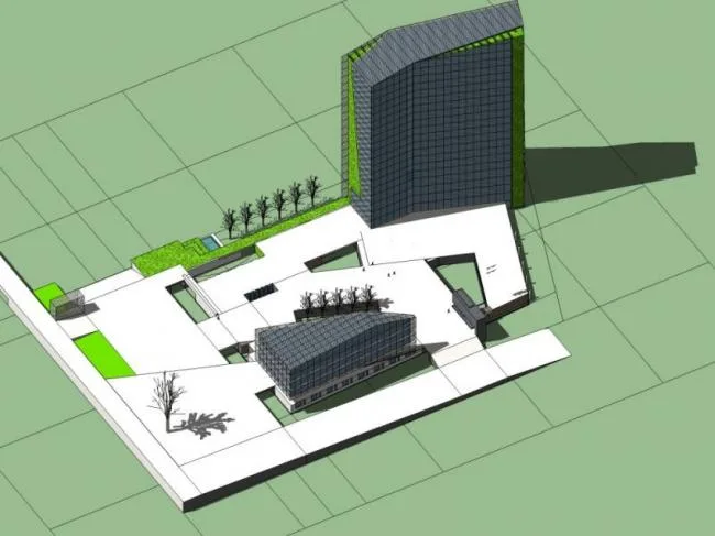 Sketchup办公模型|高层办公楼，现代风格