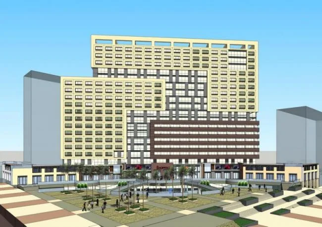 Sketchup住宅模型|高层公寓，居住建筑，底层商业，现代风格