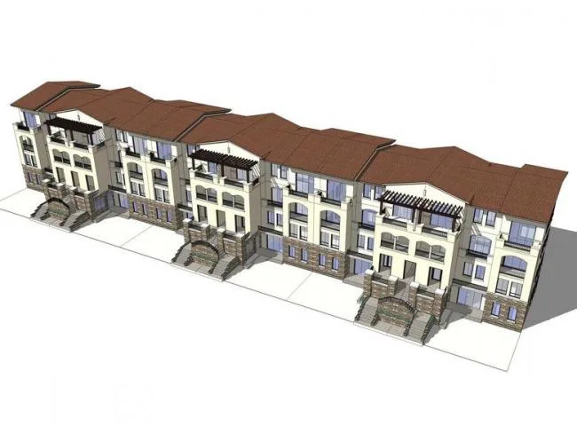 Sketchup住宅模型|多层住宅，联排住宅，居住建筑，西班牙风格，古典风格