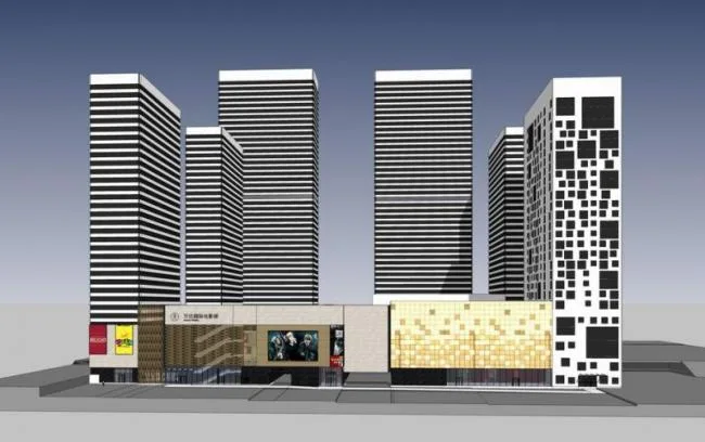 Sketchup商业模型|多层商业，高层办公，青岛万达商业广场，商业综合体，现代风格