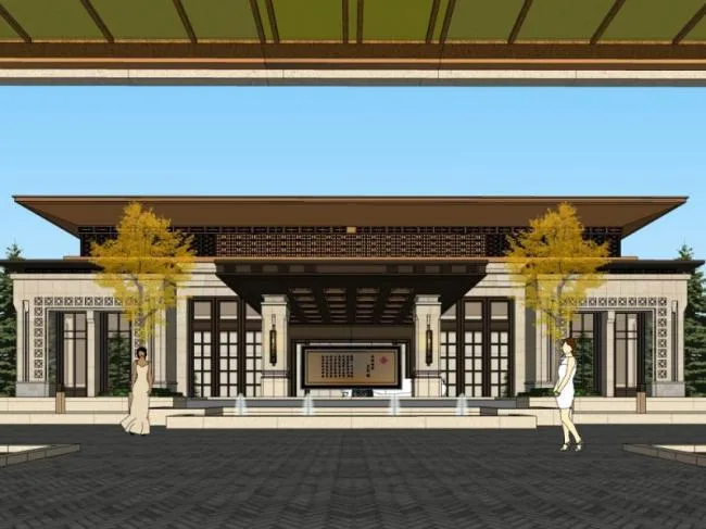 Sketchup商业模型|多层商业会所，新中式风格