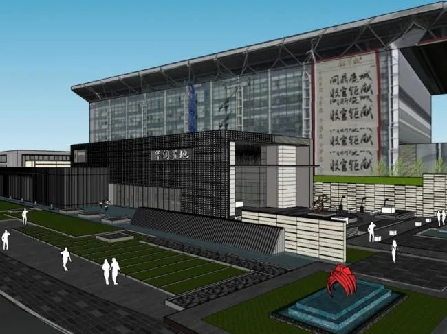 Sketchup商业模型|多层售楼处，现代风格，商业建筑