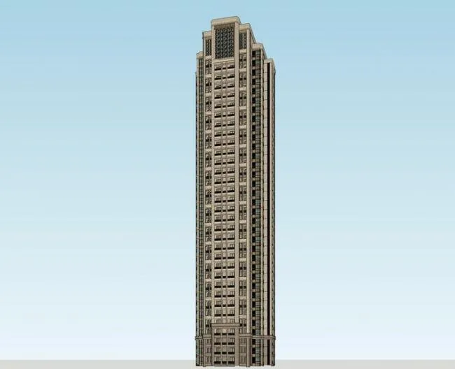 Sketchup住宅模型|超高层住宅，居住建筑，新古典风格