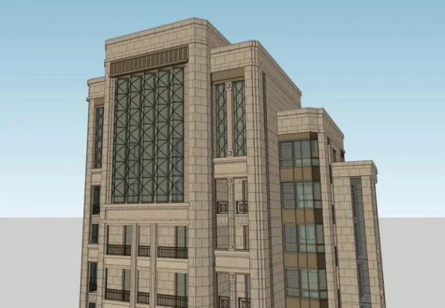 Sketchup住宅模型|超高层住宅，居住建筑，新古典风格
