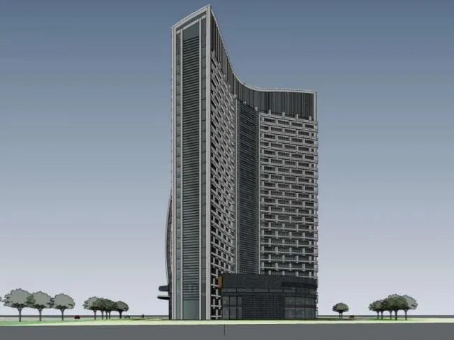 Sketchup办公模型|高层办公楼，现代风格