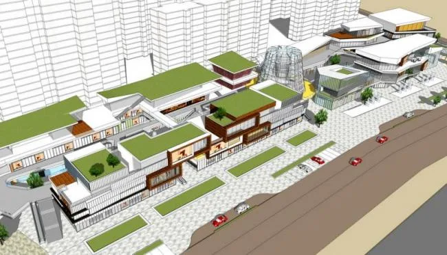 Sketchup住宅模型|多层商业街，现代风格