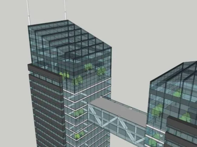 Sketchup办公模型|高层办公楼，现代风格