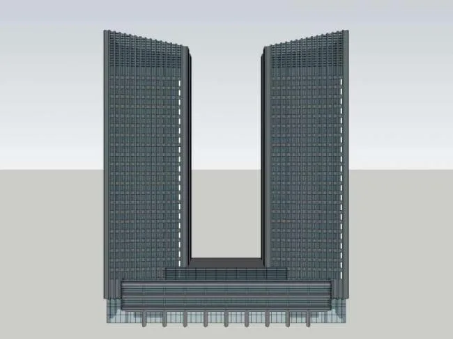 Sketchup办公模型|高层办公楼，古典风格