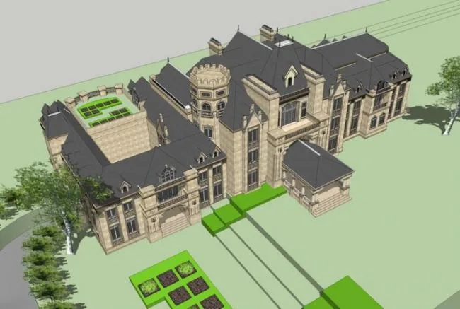 Sketchup商业模型|多层会所，商业建筑，法式古典风格