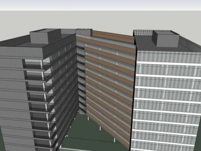 Sketchup办公模型|高层办公楼，现代风格