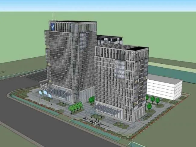 Sketchup办公模型|高层办公楼，古典风格