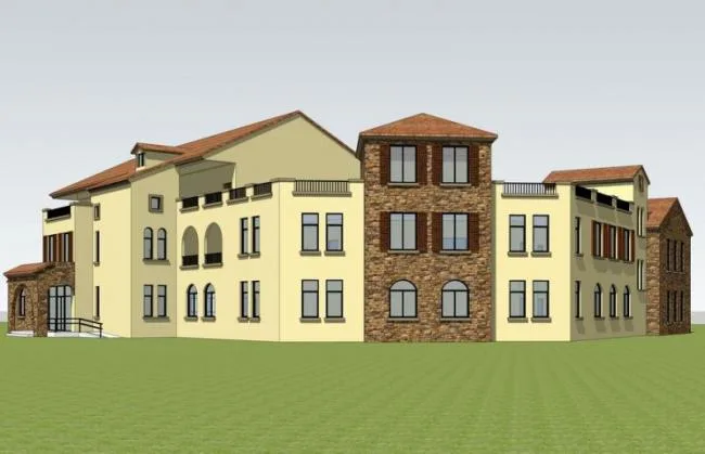 Sketchup住宅模型|多层住宅，西班牙古典风格，居住建筑