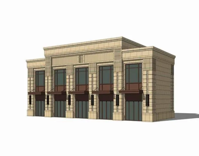 Sketchup商业模型|多层商业，新古典风格