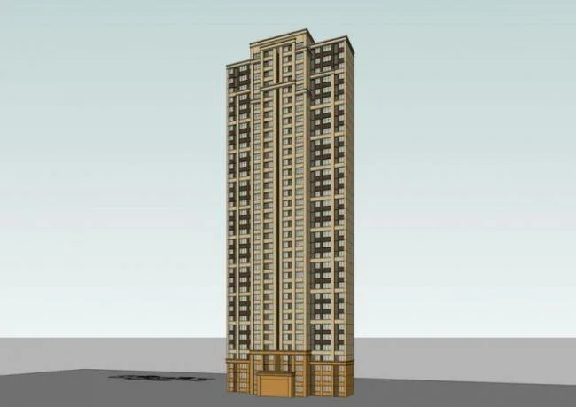 Sketchup住宅模型|高层住宅，新古典风格，居住建筑
