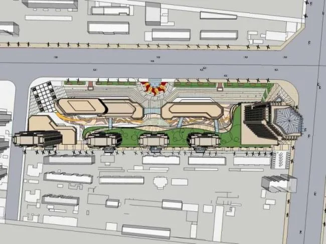 Sketchup办公模型|某总部基地办公楼设计，高层办公楼，古典风格