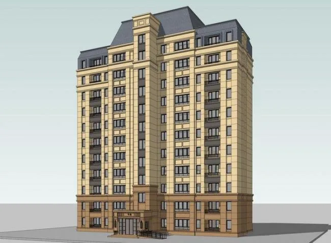 Sketchup住宅模型|中高层住宅，居住建筑，法式古典风格
