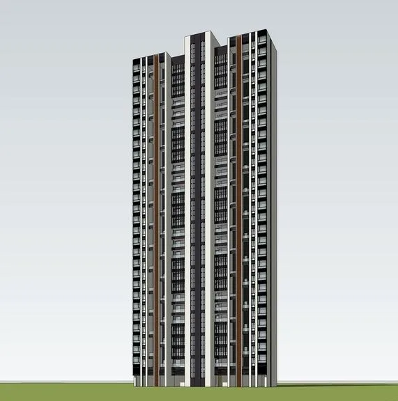 Sketchup住宅模型|高层住宅，现代风格，居住建筑