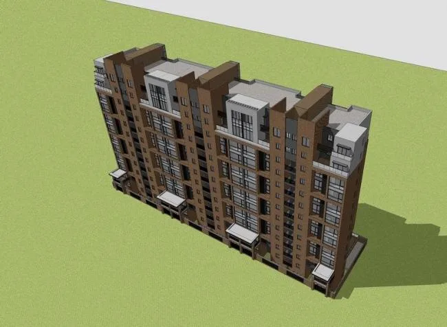 Sketchup住宅模型|小高层住宅，现代风格，居住建筑