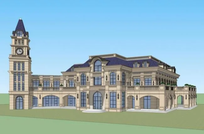 Sketchup商业模型|多层会所，商业建筑，法式古典风格