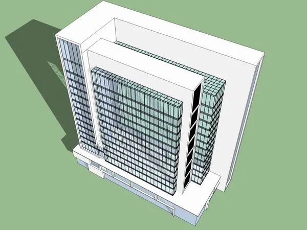 Sketchup办公模型|高层办公楼，现代风格