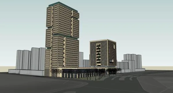 Sketchup办公模型|高层办公楼，现代风格