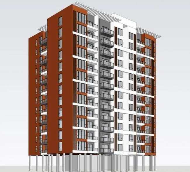 Sketchup住宅模型|中高层住宅，现代风格，居住建筑