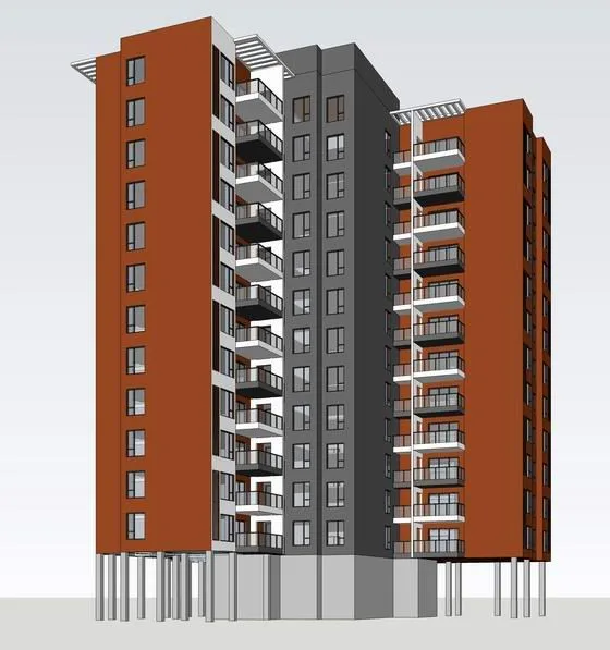 Sketchup住宅模型|中高层住宅，现代风格，居住建筑