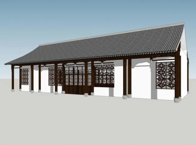 Sketchup商业模型|多层商业楼，中式风格