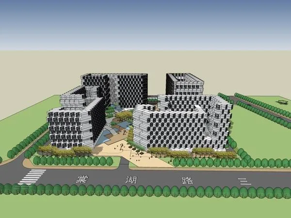 Sketchup办公模型|高层办公楼，现代风格