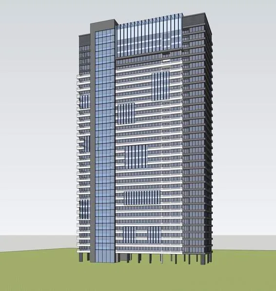 Sketchup住宅模型|高层公寓，现代风格，居住建筑