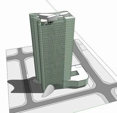 Sketchup办公模型|高层办公楼，现代风格