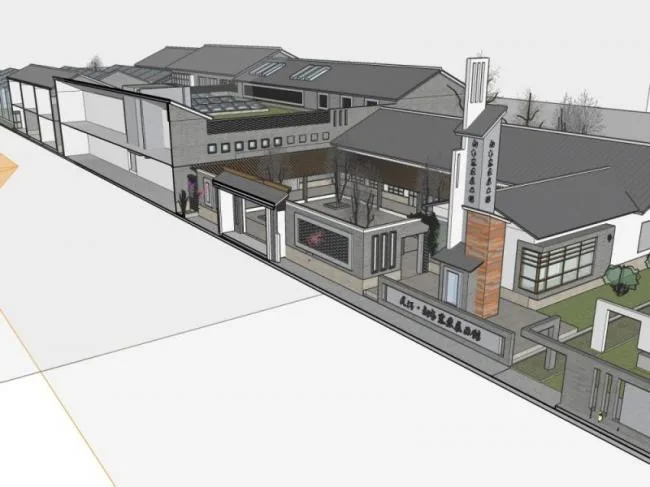 Sketchup住宅模型|多层农村民居，中式风格，居住建筑