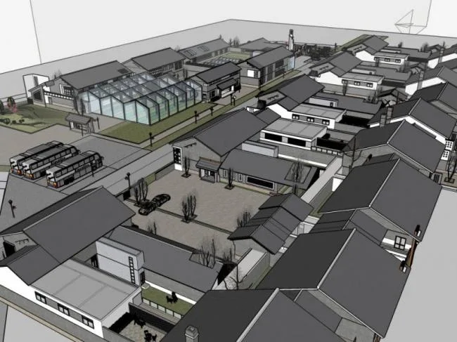 Sketchup住宅模型|多层农村民居，中式风格，居住建筑