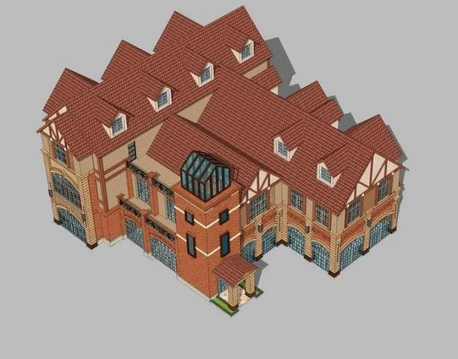 Sketchup商业模型|多层售楼处，商业建筑，简欧，古典风格