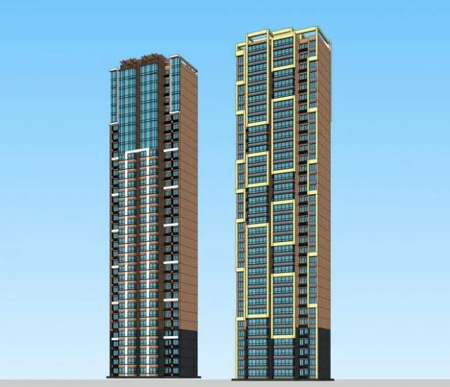 Sketchup住宅模型|超高层住宅，现代风格，居住建筑