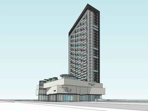 Sketchup办公模型|高层办公楼，商业，现代风格