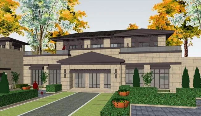 Sketchup商业模型|多层会所，商业建筑，法式风格，古典风格