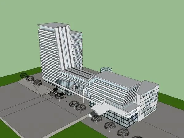 Sketchup办公模型|高层办公楼，现代风格