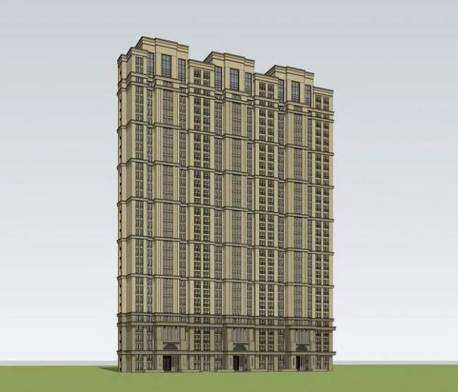 Sketchup住宅模型|高层住宅，居住建筑，古典风格