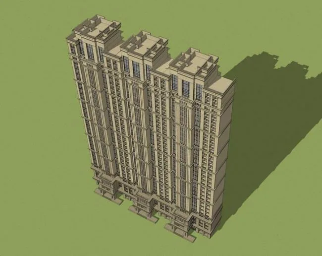 Sketchup住宅模型|高层住宅，居住建筑，古典风格