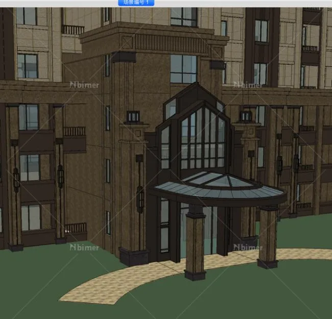 Sketchup住宅模型|超高层住宅，古典风格，ArtDeco风格，居住建筑