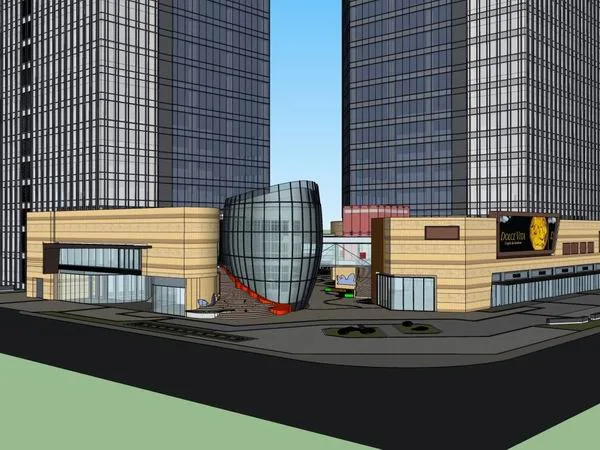 Sketchup办公模型|高层办公楼，商业，现代风格