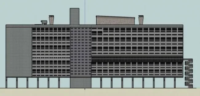 Sketchup住宅模型|高层公寓，马赛公寓，柯布西耶，现代风格