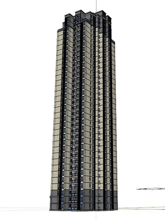 Sketchup住宅模型|超高层住宅，居住建筑，古典风格